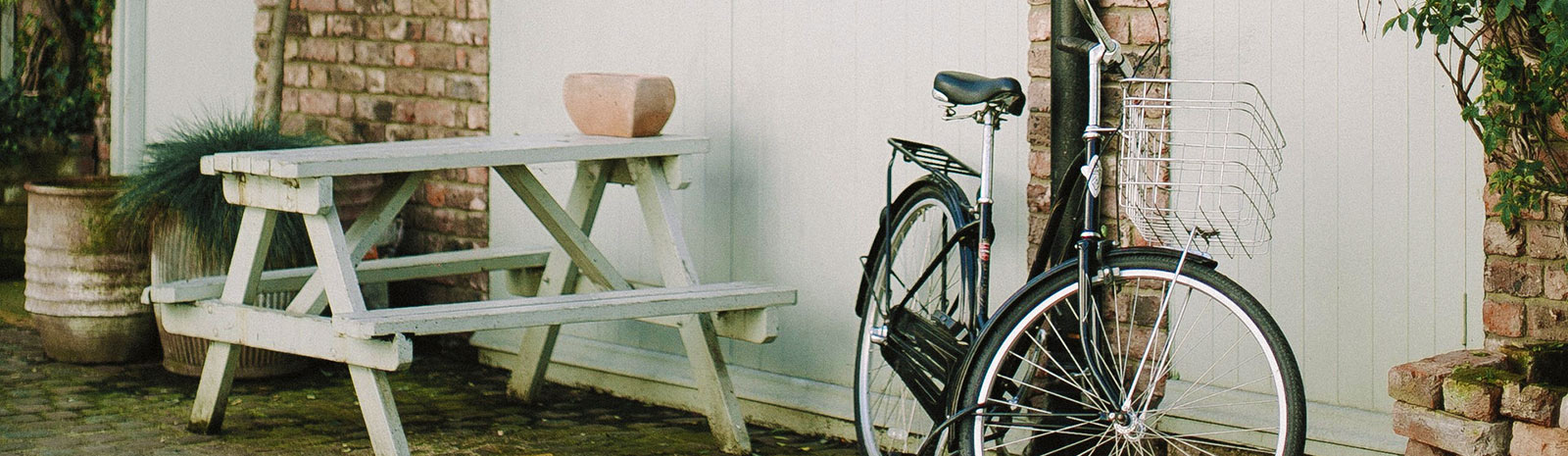 Bike and picnic table.